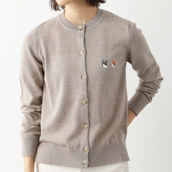 NWT Maison Kitsuné Double Fox Head Wool Cardigan – Cozy Chic 🦊 (#122)
